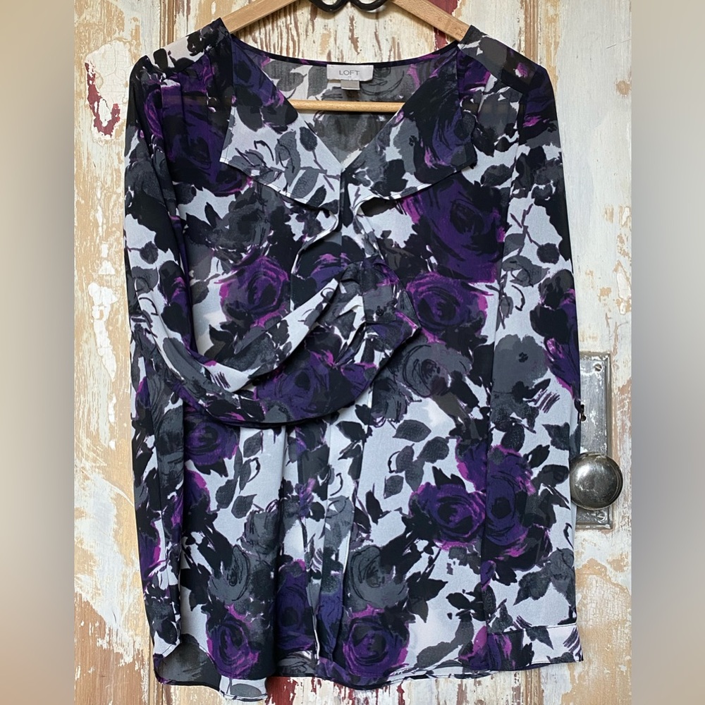 Loft women’s floral blouse size M